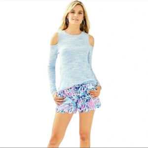 Lilly Pulitzer Lyon Cold Shoulder Sweater In Lapis Blue Size Medium
